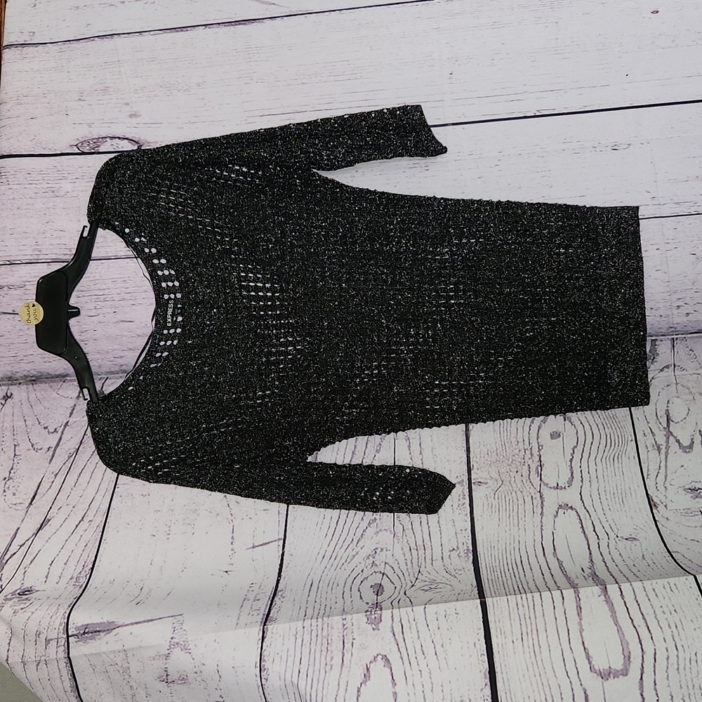 Express sweater black with shimmer size XS
